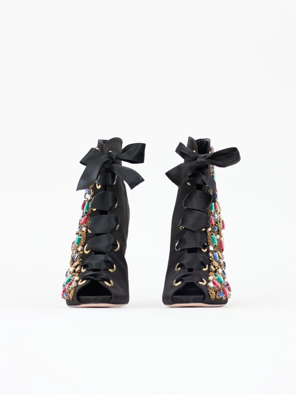 Fausto Puglisi Satin Bejewelled Bootie - Picture 9 of 13